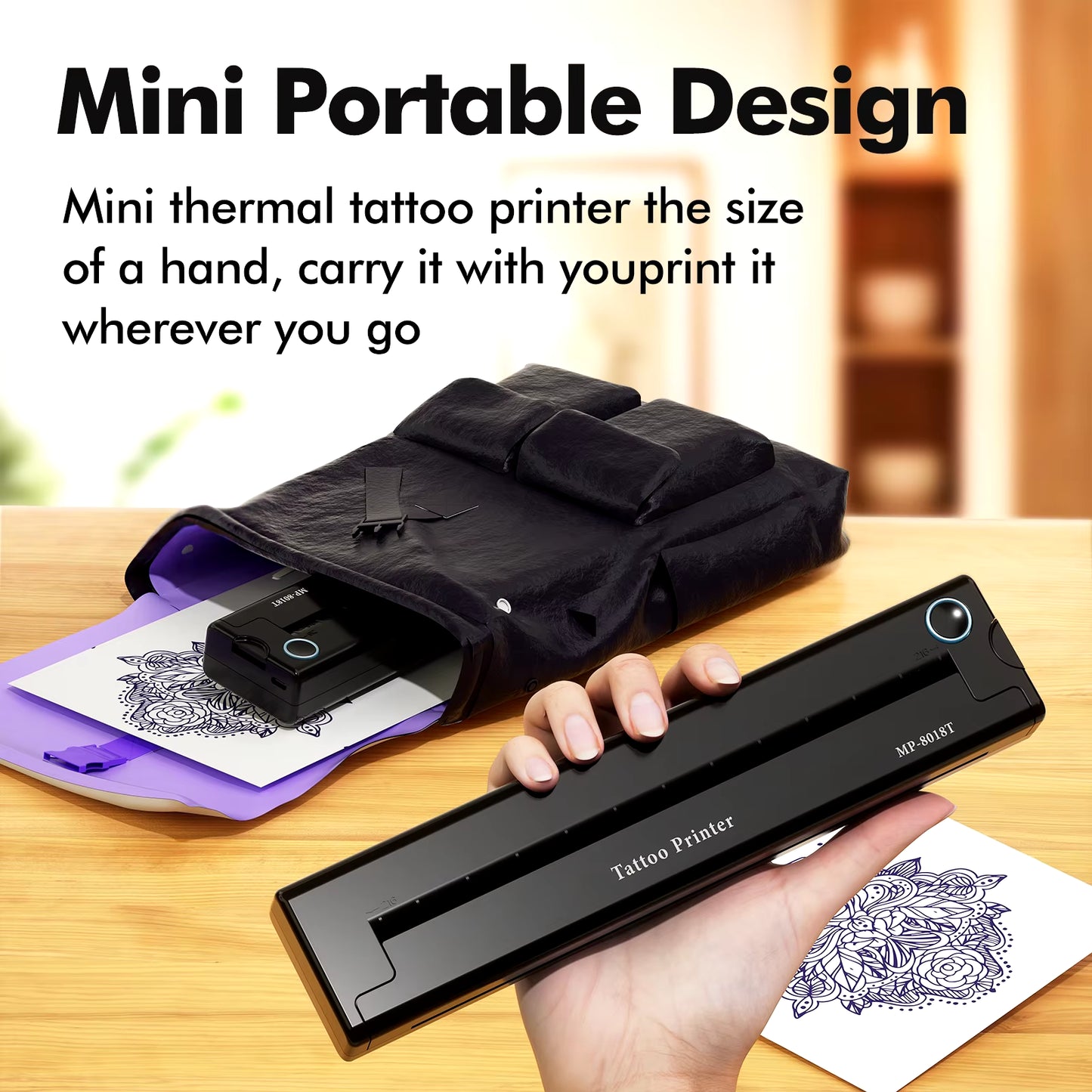 A4 Thermal Printers Wireless Bluetooth Tattoos Printer Portable Mini Thermal Printer A4 Paper Photo Printer from Mobile Phone