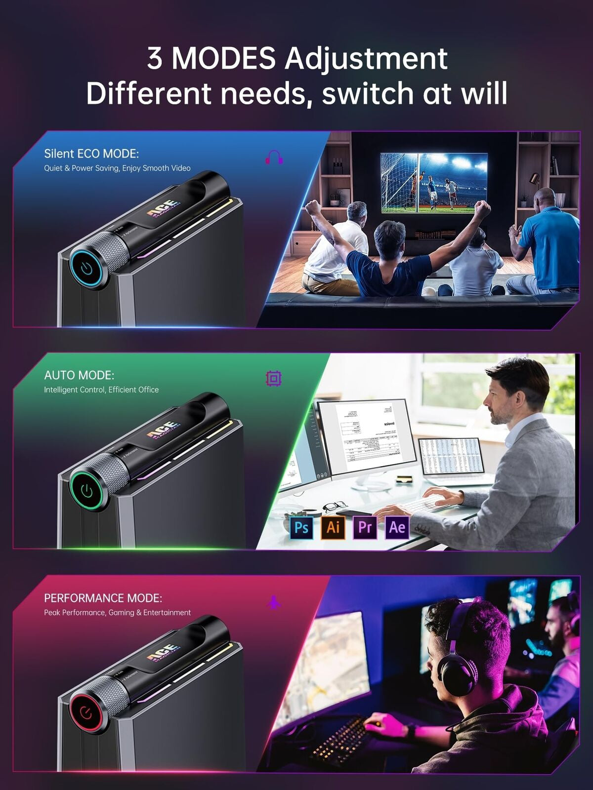 ACEMAGICIAN Gaming Mini PC, AMD Ryzen 9 6900HX (Up to 4.9 Ghz) Dual Fan Mini ...